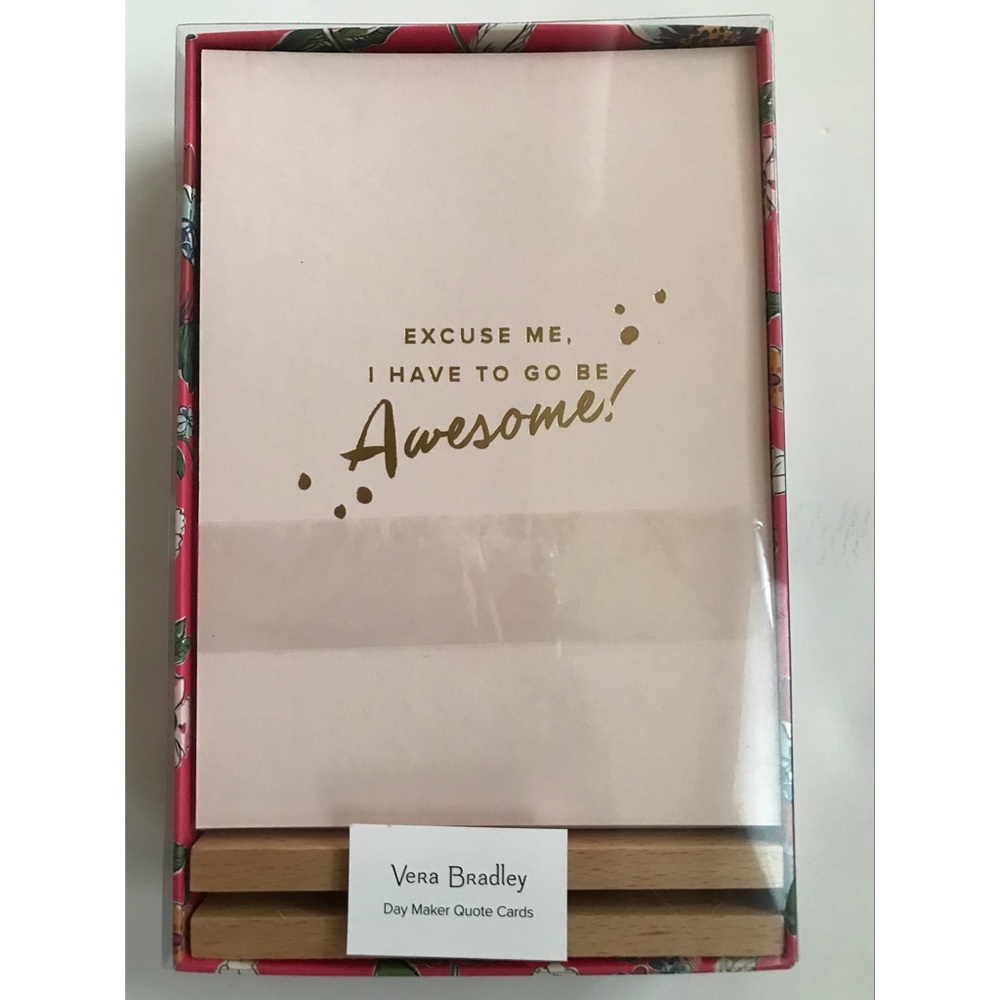 Vera Bradley Day Maker Gold Foil Quote Cards 12 Double Side